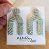 ARCHES Earrings.  Polymer Clay Arch earrings - Mint with a textured surface