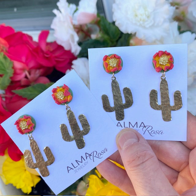 Cactus Flower earrings