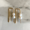 14K Gold Fill - DOS Perlas stick earrings