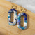 LINKS Earrings.  Blue Lagoon and gold leaf Polymer Clay Earrings
