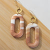 LINKS Earrings - PINK - POLYMER CLAY AND HAMMERED BRASS