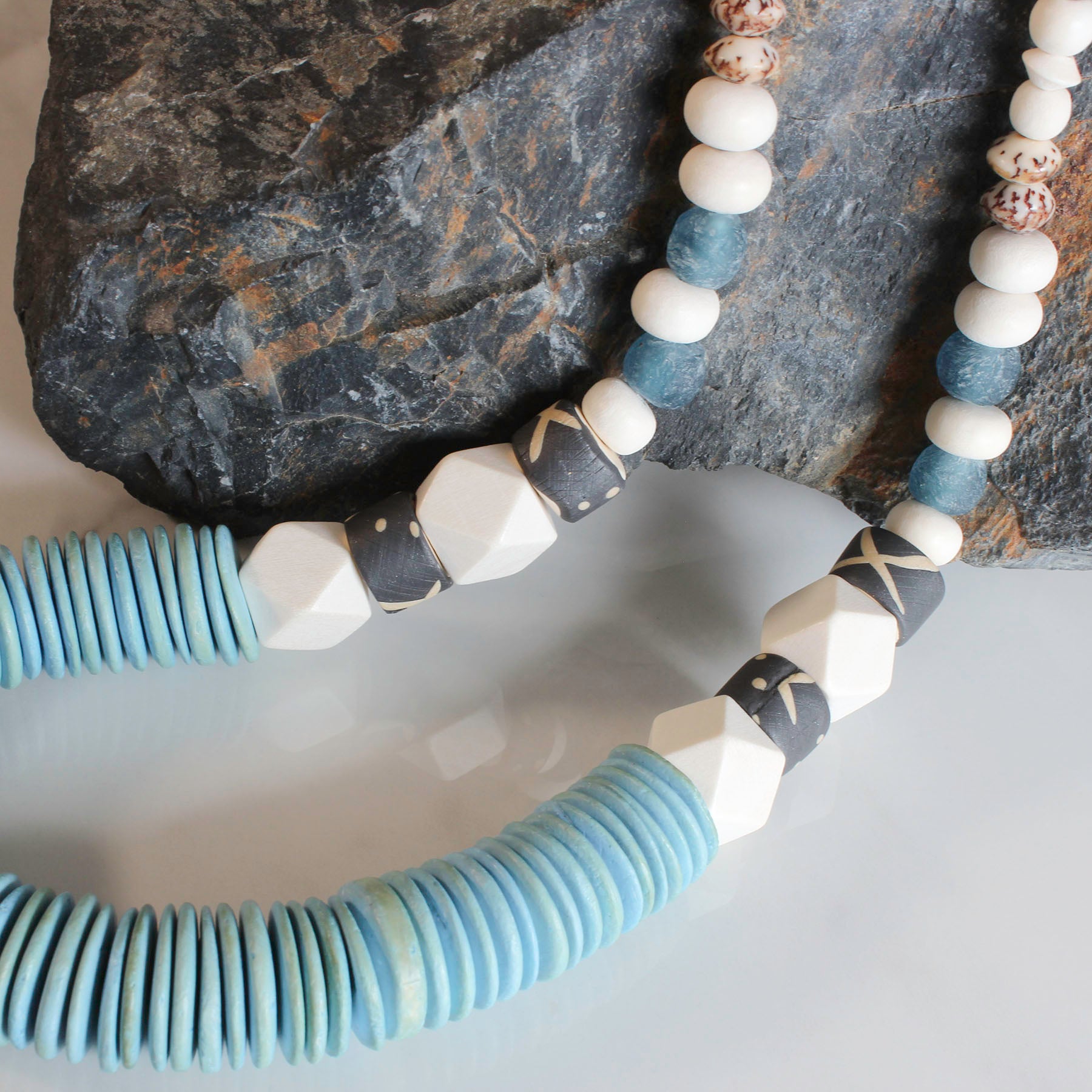 Cinzia Layered Wooden Bead Statement Necklace - Lagenlook Boutique Cinzia Layered Wooden Bead Statement Necklace - Lagenlook Boutique
