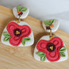 MAYA Earrings. Polymer Clay, Red Poppy Floral earrings, Flower Earrings, Dangle earrings