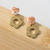 Mini - FLOR Polymer Clay stud earrings with Brass flower dangles