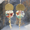 Monstera Dangle Earrings, Polymer Clay & Gold-filled Chain
