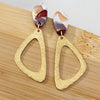 TOLMI Earrings - Wine and Gold Polymer Clay earrings with hammered brass accents