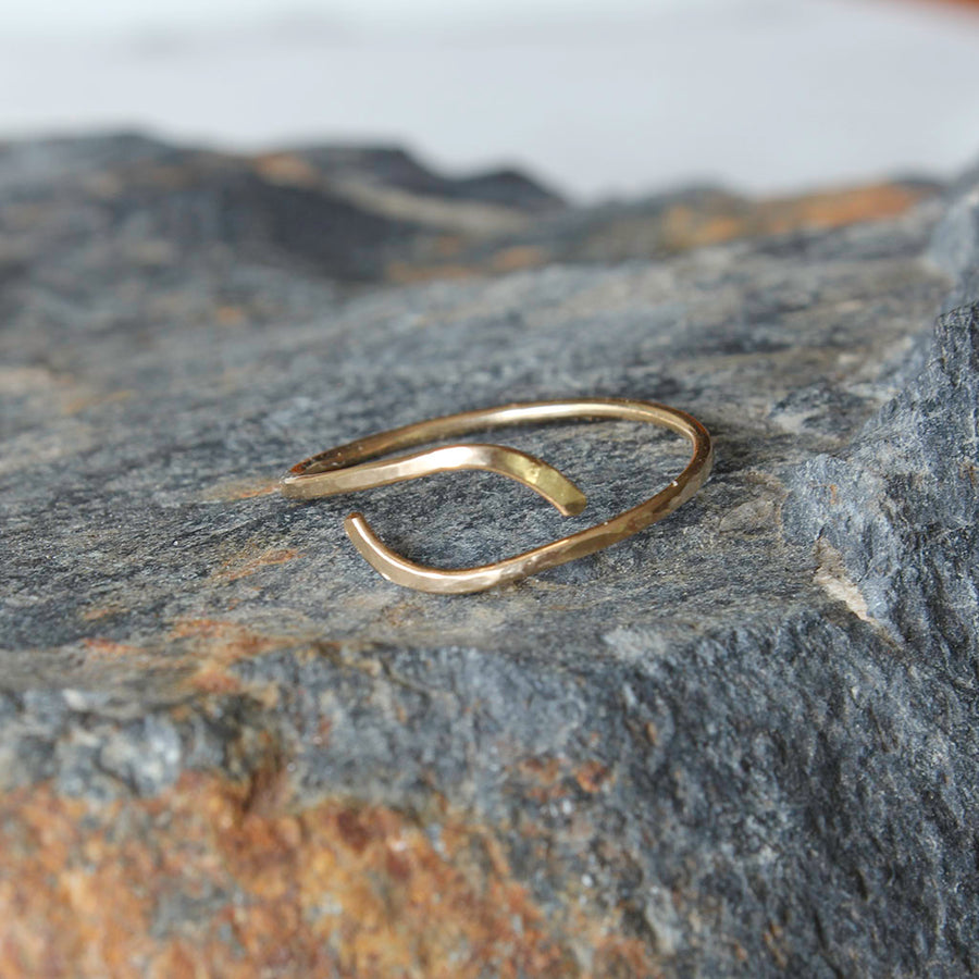 14k Gold Fill Hammered Ring - WAVES
