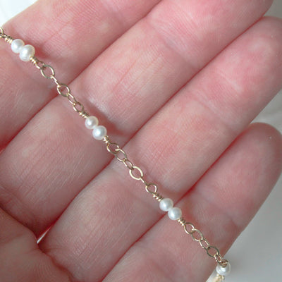 Pearl Pairs Bracelet with 14K Gold Fill Chain