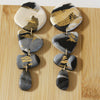 PIEDRA Earrings. White, Black, gold and grey marble swirls, Bold statement Earrings