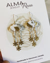 Snow Day Earrings - Polymer Clay, brass and 14K gold fill ear wires and chain
