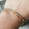 Turquoise Pairs Bracelet with 14K Gold Fill Chain